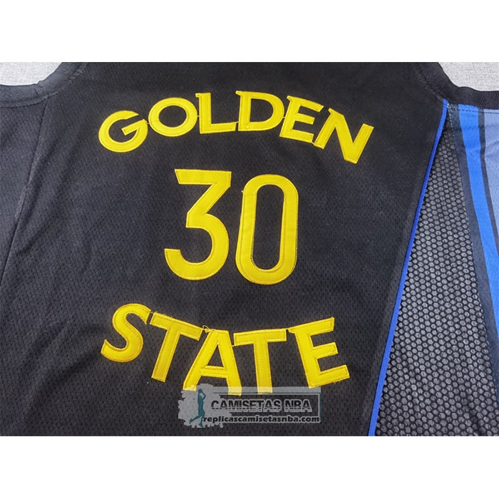 Camiseta Golden State Warriors Stephen Curry NO 30 Statement 2024-25 Negro